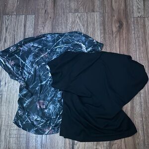 Black and Camouflage Short Sleeve Tees